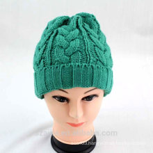 Ladies colorful acrylic knitted beanie hat